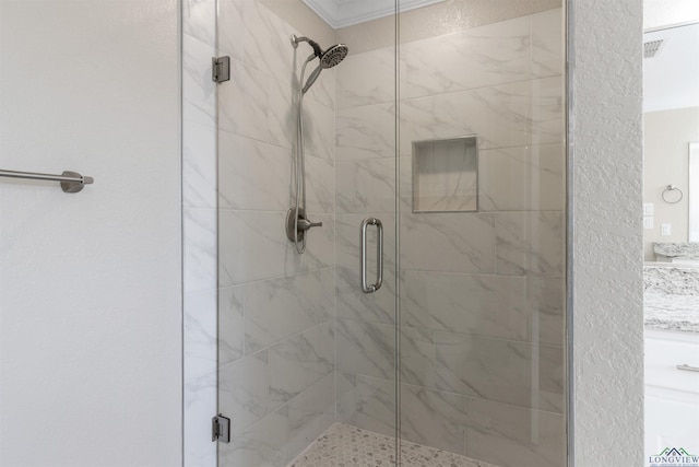 bathroom with an enclosed shower