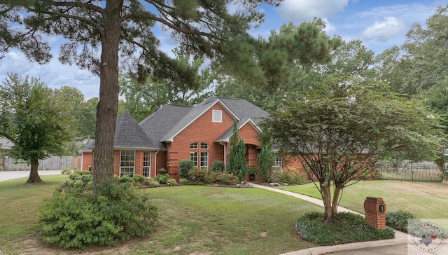 view of front of home with a front yard