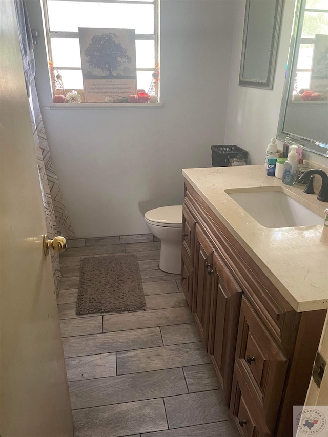 bathroom with vanity and toilet