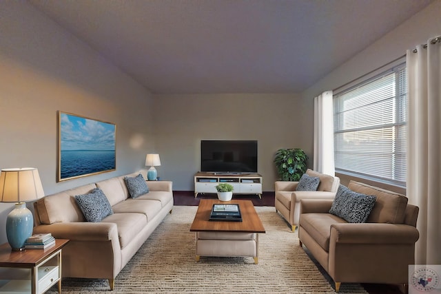 living room featuring hardwood / wood-style flooring