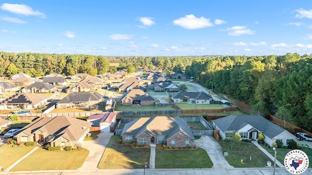 3604 Melody Ln, Texarkana, TX 75503 - aerial view of residential area with a heavily wooded area