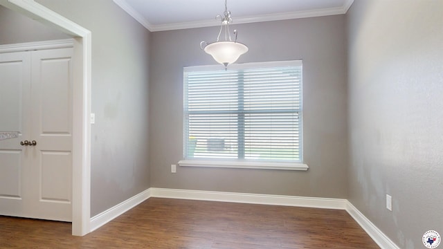 6908 Woodmere Ct, Texarkana, TX 75503 - spare room with wood finished floors and crown molding