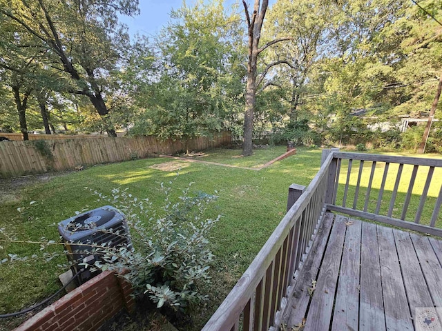 view of yard featuring a deck