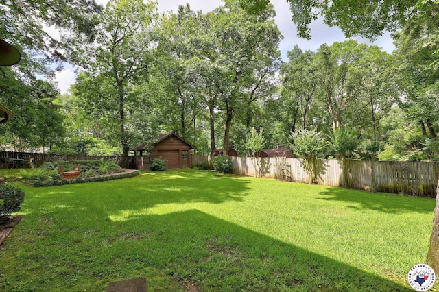 21 Holly Ridge Dr, Texarkana, TX 75503 - fenced backyard with an outbuilding and view of scattered trees