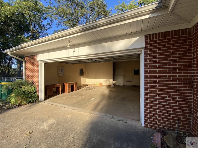 view of garage