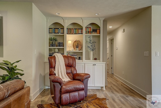 living area featuring light wood-type flooring