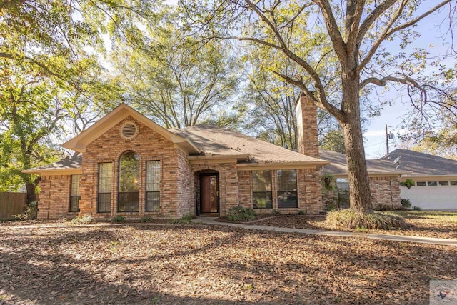 single story home with a garage