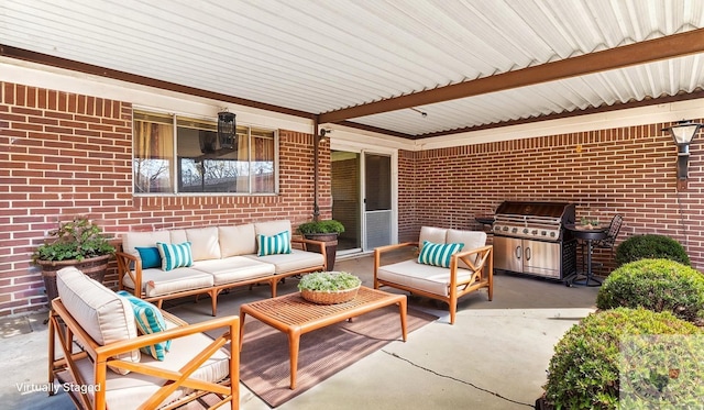 1208 Colorado St, Texarkana, TX 75503 - view of patio with an outdoor hangout area and area for grilling