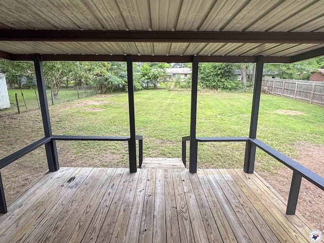 309 N Frost St, New Boston, TX 75570 - wooden terrace featuring a fenced backyard