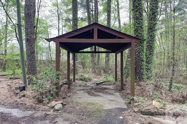 exterior space featuring a gazebo