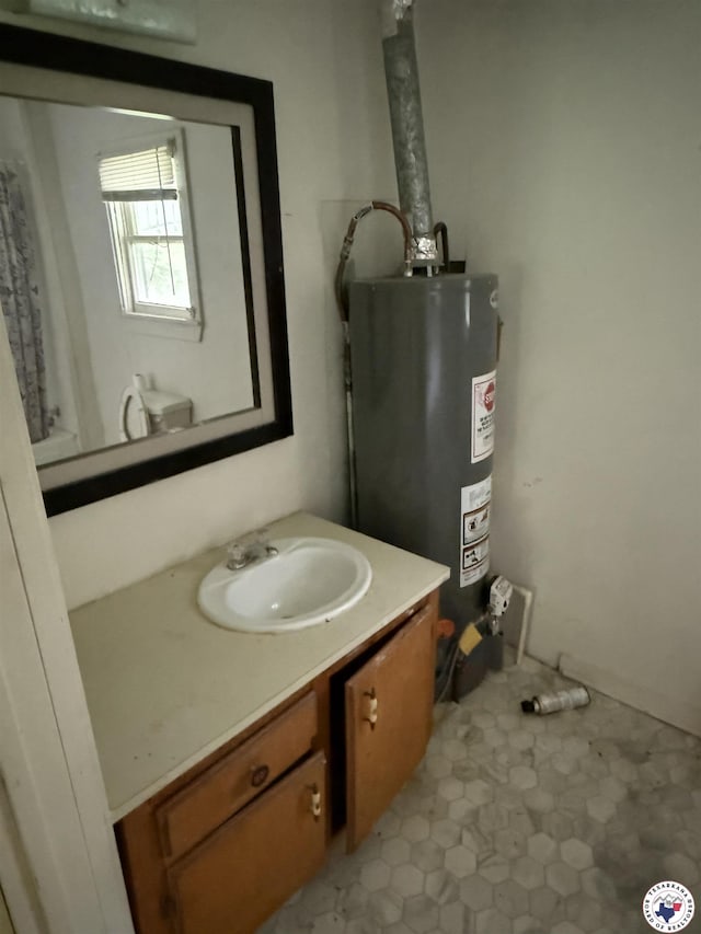 5853 Wallace Rd, Texarkana, AR 71854 - bathroom featuring water heater and vanity