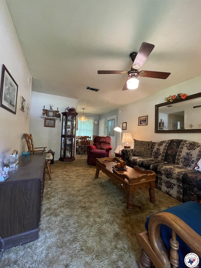 530 Bentley Dr, Nash, TX 75569 - living room featuring ceiling fan and carpet