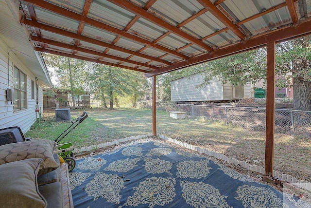 view of patio with central AC unit