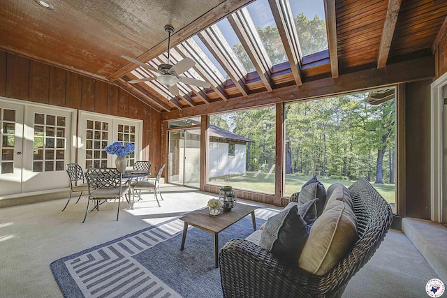 986 Texas Highway 77 W, Atlanta, TX 75551 - sunroom / solarium with french doors, ceiling fan, a wealth of natural light, and an outdoor living space