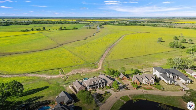 bird's eye view with a rural view