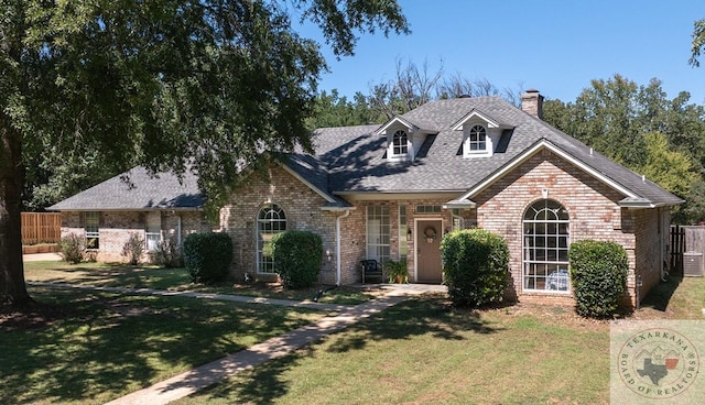 view of front of home with a front yard