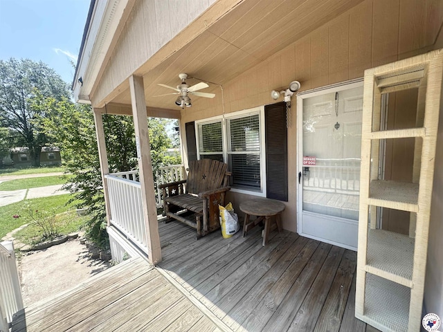 112 Springridge Ln, Texarkana, TX 75501 - wooden deck with ceiling fan and a porch