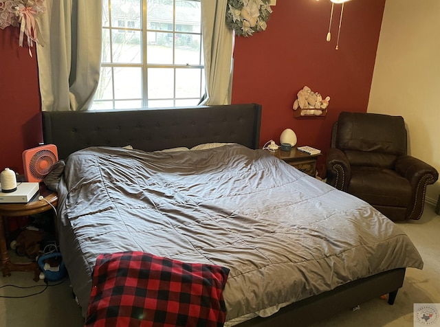 bedroom with carpet floors