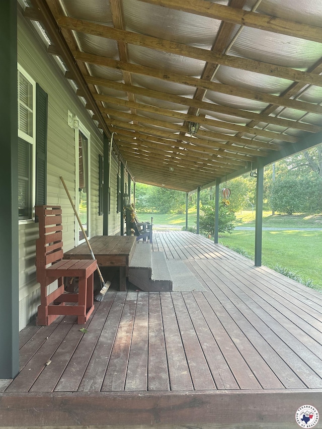632 White Oak Rd, Maud, TX 75567 - wooden terrace with a lawn
