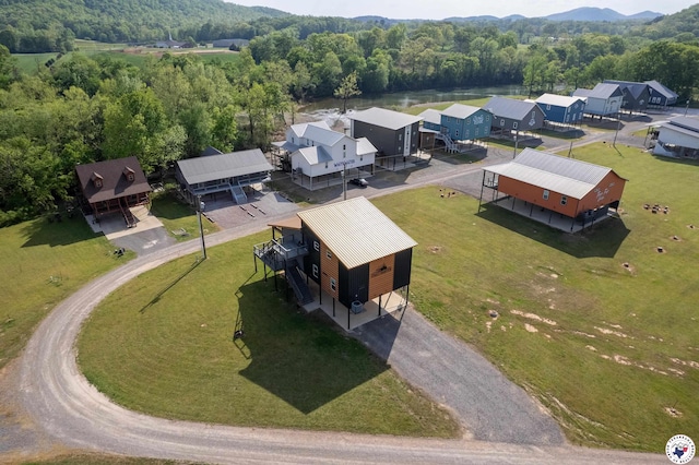 aerial view of a heavily wooded area