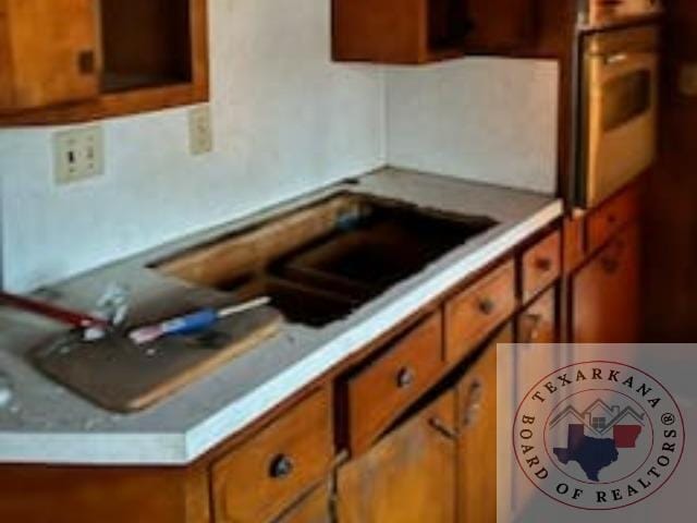 kitchen with white oven