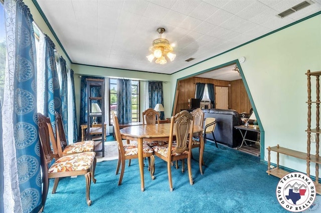 203 Pleasant Vly, Texarkana, AR 71854 - carpeted dining space featuring ornamental molding
