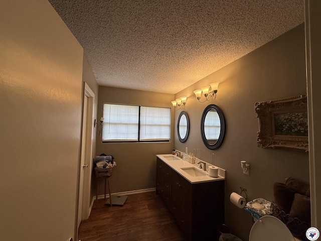567 Mc 257, Texarkana, AR 71854 - full bathroom featuring a textured ceiling, double vanity, and wood finished floors