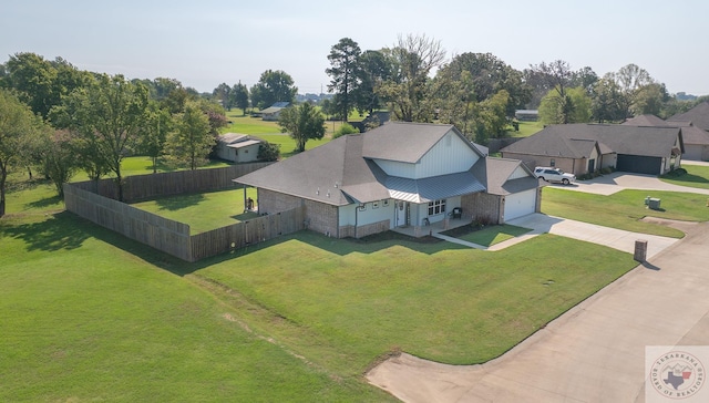 drone / aerial view with a residential view