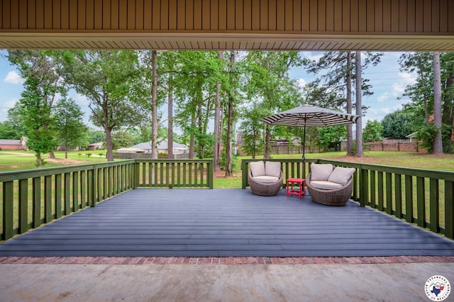 3401 Skyline Blvd, Texarkana, TX 75503 - wooden deck featuring a fenced backyard