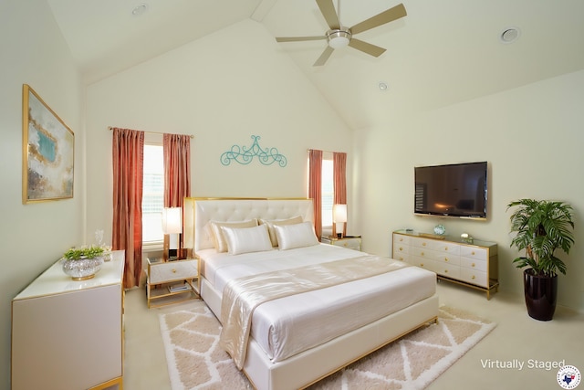 10 King Ranch Rd, Texarkana, TX 75503 - bedroom featuring high vaulted ceiling, multiple windows, and carpet floors