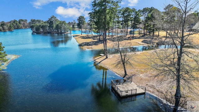 exterior space featuring a floating dock