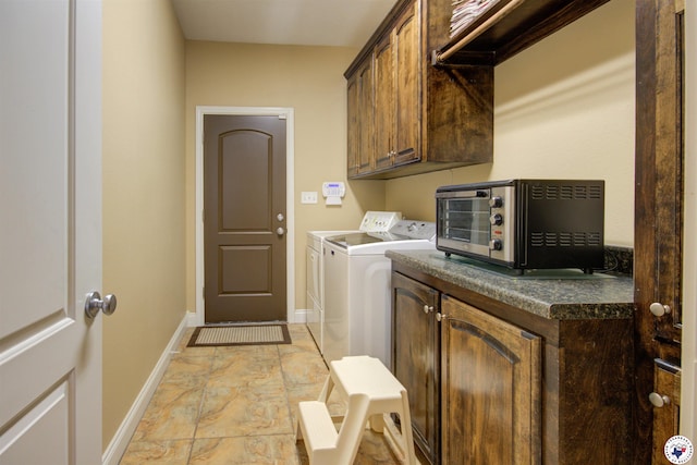 3705 Connie Ln, Texarkana, TX 75503 - washroom with washing machine and dryer and cabinet space