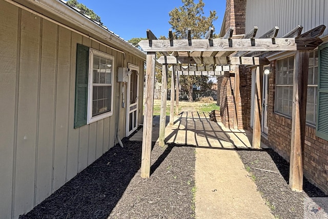 view of patio with a pergola