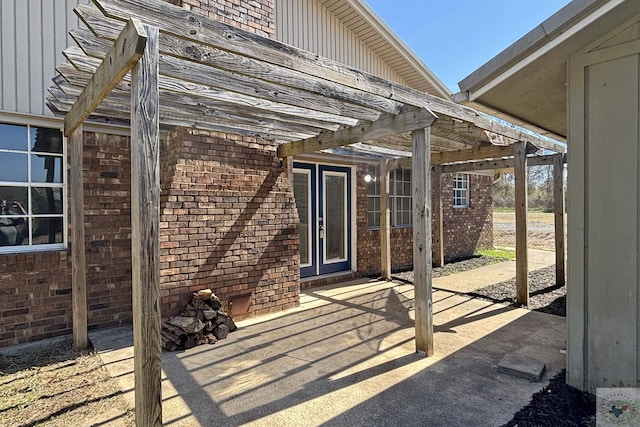 view of patio with a pergola