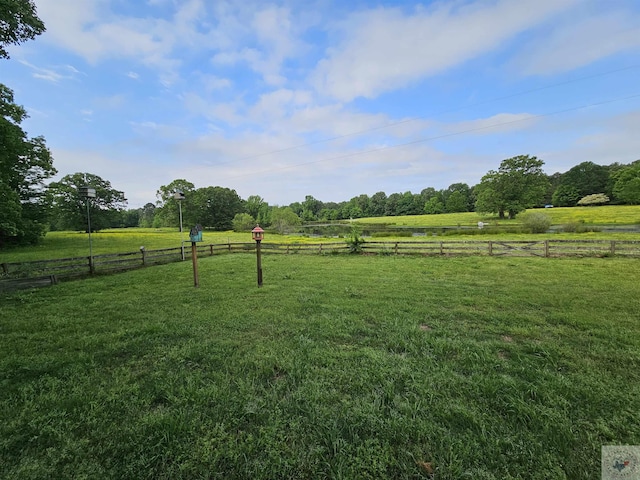 view of yard featuring a rural view