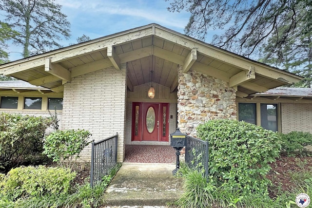 1315 Holloway Dr, Texarkana, TX 75503 - doorway to property with brick siding and stone siding