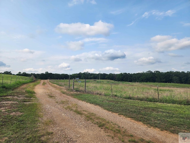 view of road featuring a rural view