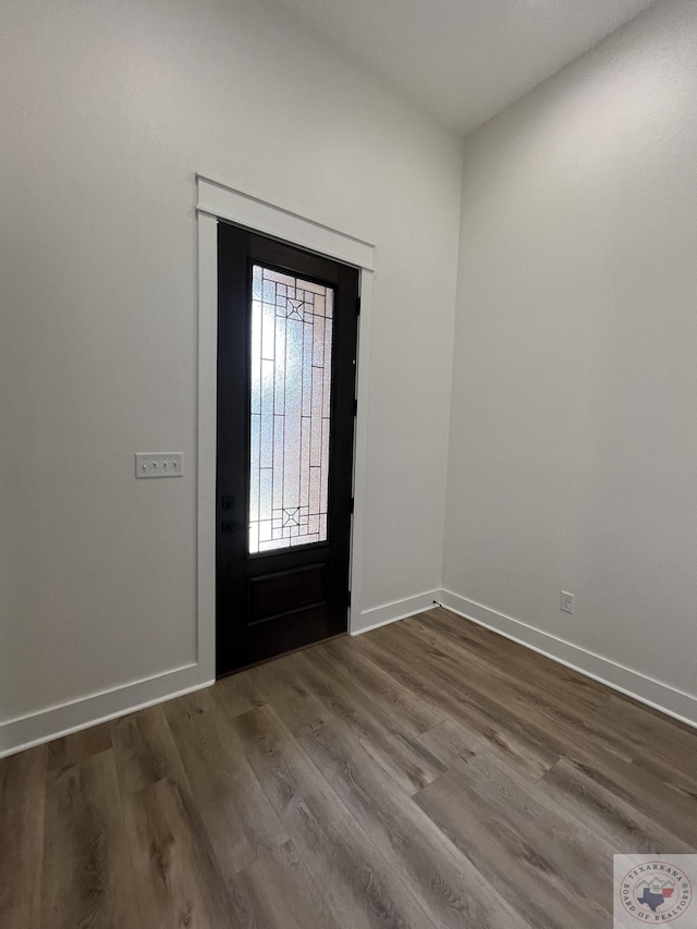 foyer entrance featuring hardwood / wood-style flooring