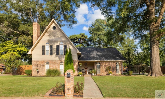 view of front facade with a front lawn