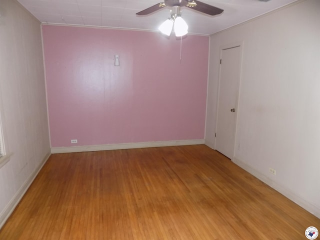 4024 Main St, Texarkana, TX 75503 - unfurnished room with a ceiling fan, baseboards, and light wood-style flooring
