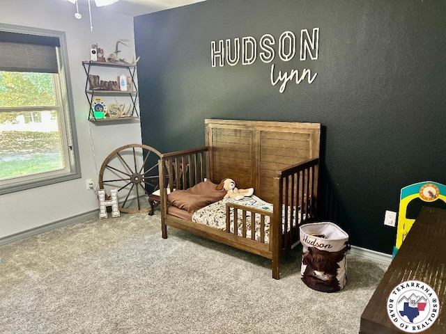 19913 Fm 125, Bivins, TX 75555 - bedroom with carpet, baseboards, and a nursery area