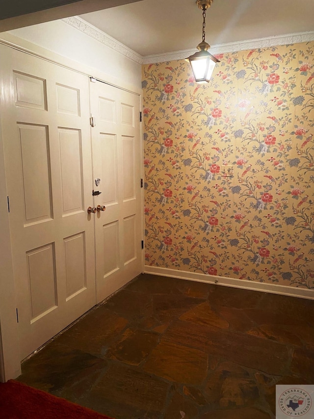 entrance foyer with crown molding