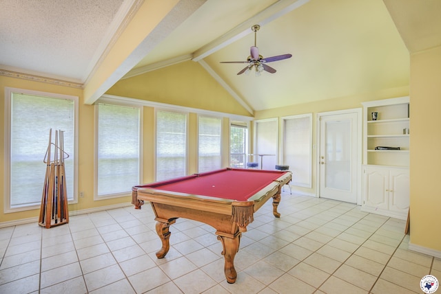 13 Holly Ridge Dr, Texarkana, TX 75503 - game room featuring a ceiling fan, plenty of natural light, and light tile patterned floors