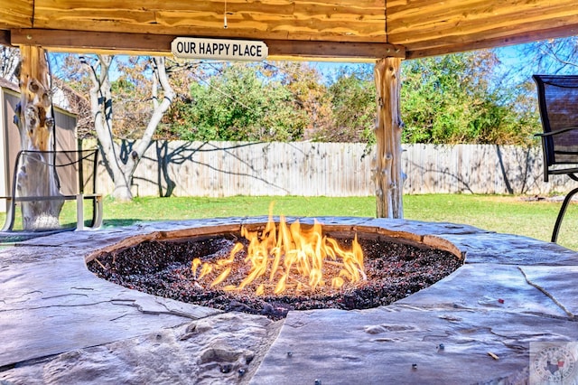 exterior space featuring a fire pit