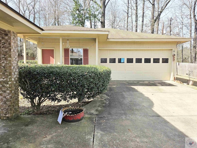 view of front of house with a garage