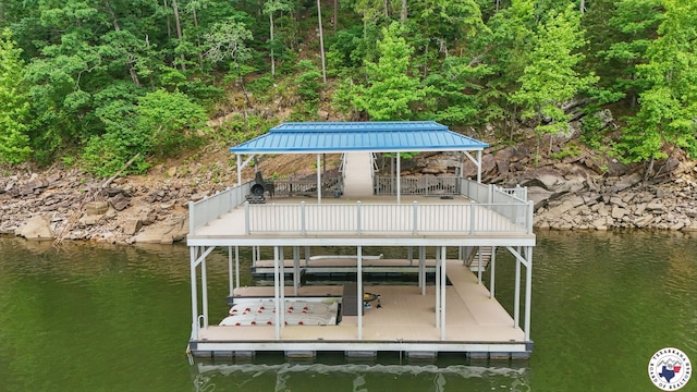 10 Jetty Steel Dr, Murfreesboro, AR 71958 - dock area featuring a water view and a gazebo