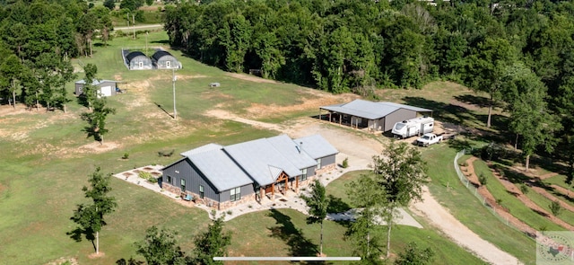 aerial view featuring a rural view