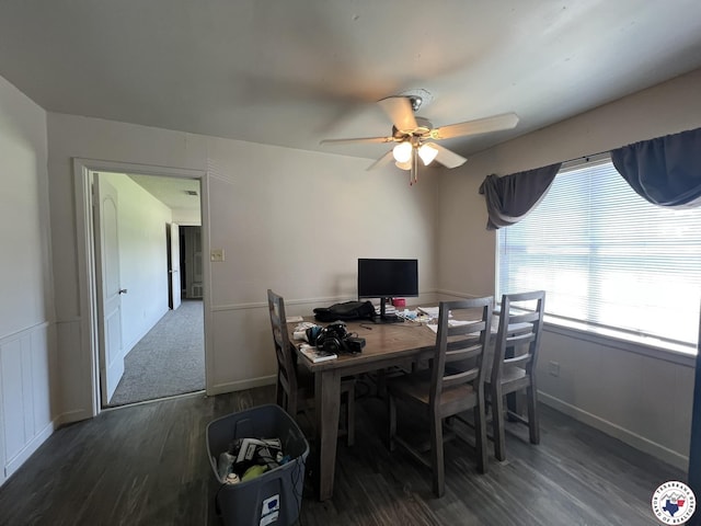 4320 Jefferson Ave, Texarkana, AR 71854 - office area with wood finished floors and a ceiling fan
