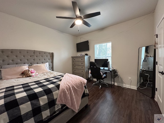 375 Fm 2149, New Boston, TX 75570 - bedroom featuring dark wood finished floors, a ceiling fan, and baseboards