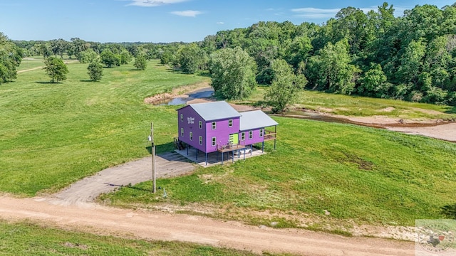 aerial view with a rural view